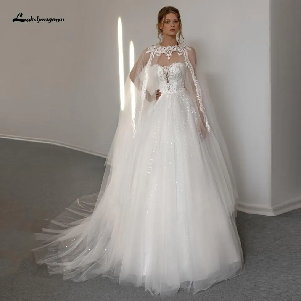 Elegant African Wedding Dresses for Women Strapless Lace Appliques
