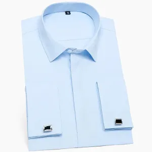 Elegant Slim-Fit Non-Iron Solid Shirt for Men