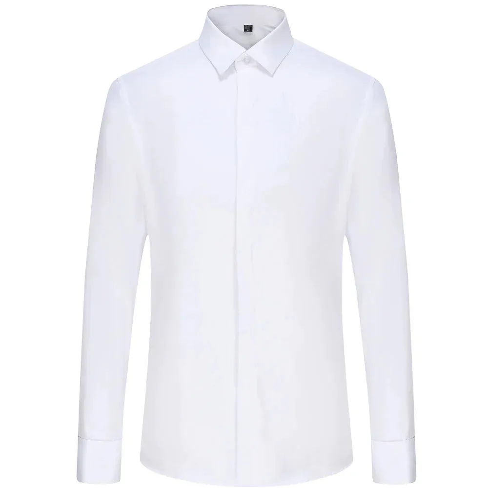 Elegant Slim-Fit Non-Iron Solid Shirt for Men