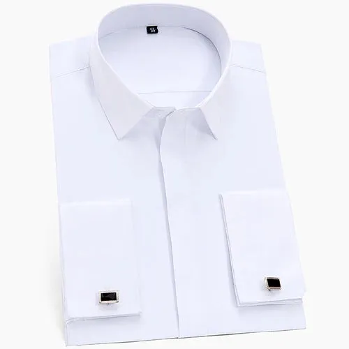 Elegant Slim-Fit Non-Iron Solid Shirt for Men