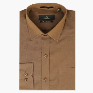 Eminent Men's Tailored Fit Chambray Formal Shirt - Brown
