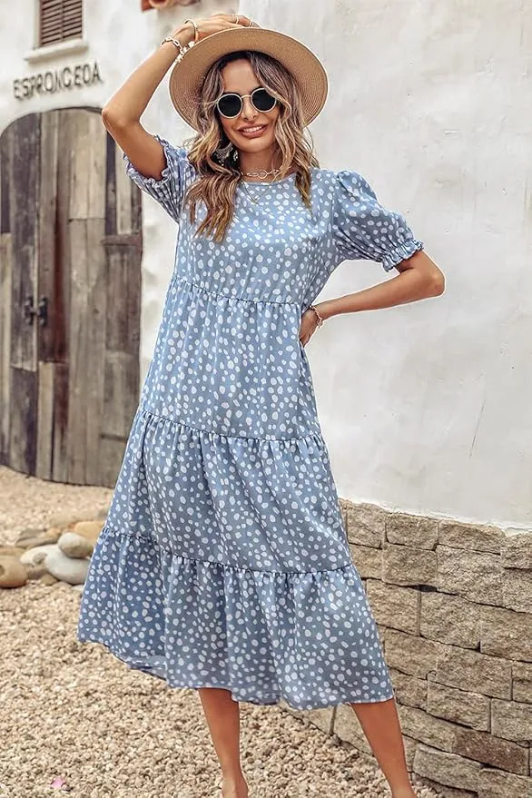 Esme - Leopard Print Puff Sleeve Dress