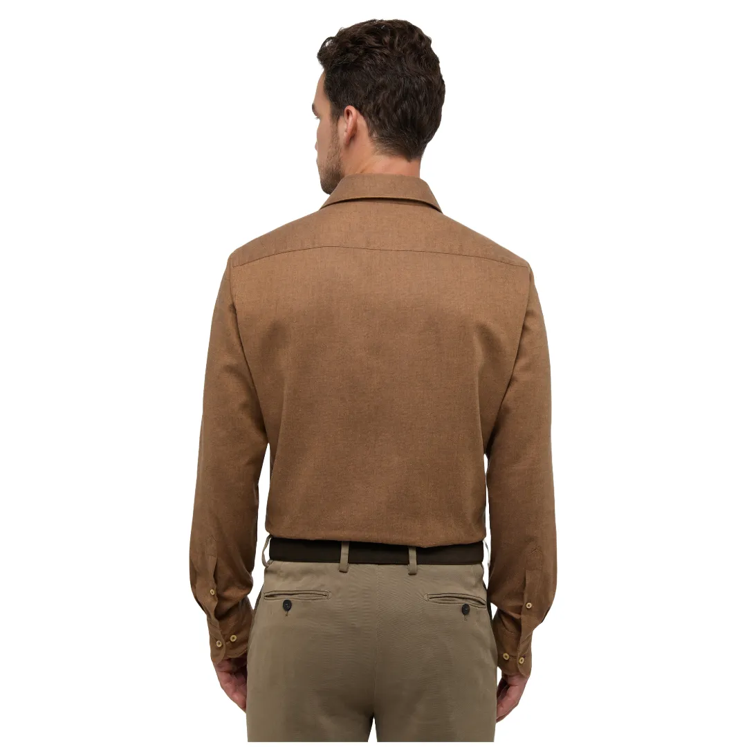 Eterna 1863 Soft Tailored Flannel Shirt - Caramel
