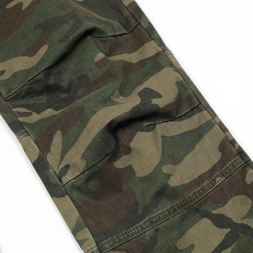 European And American Camouflage Workwear Trousers Men's Pleated Sports Casual Pants Loose Wide-foot Micro-flared Trendy Hippie Pants