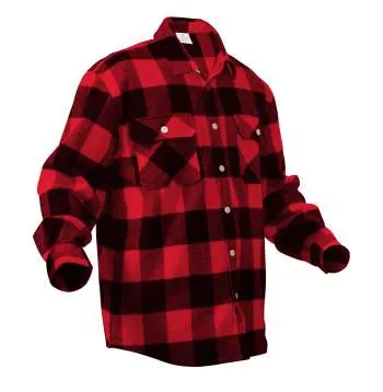 Extra Heavyweight Buffalo Plaid Flannel Shirt – Red Plaid