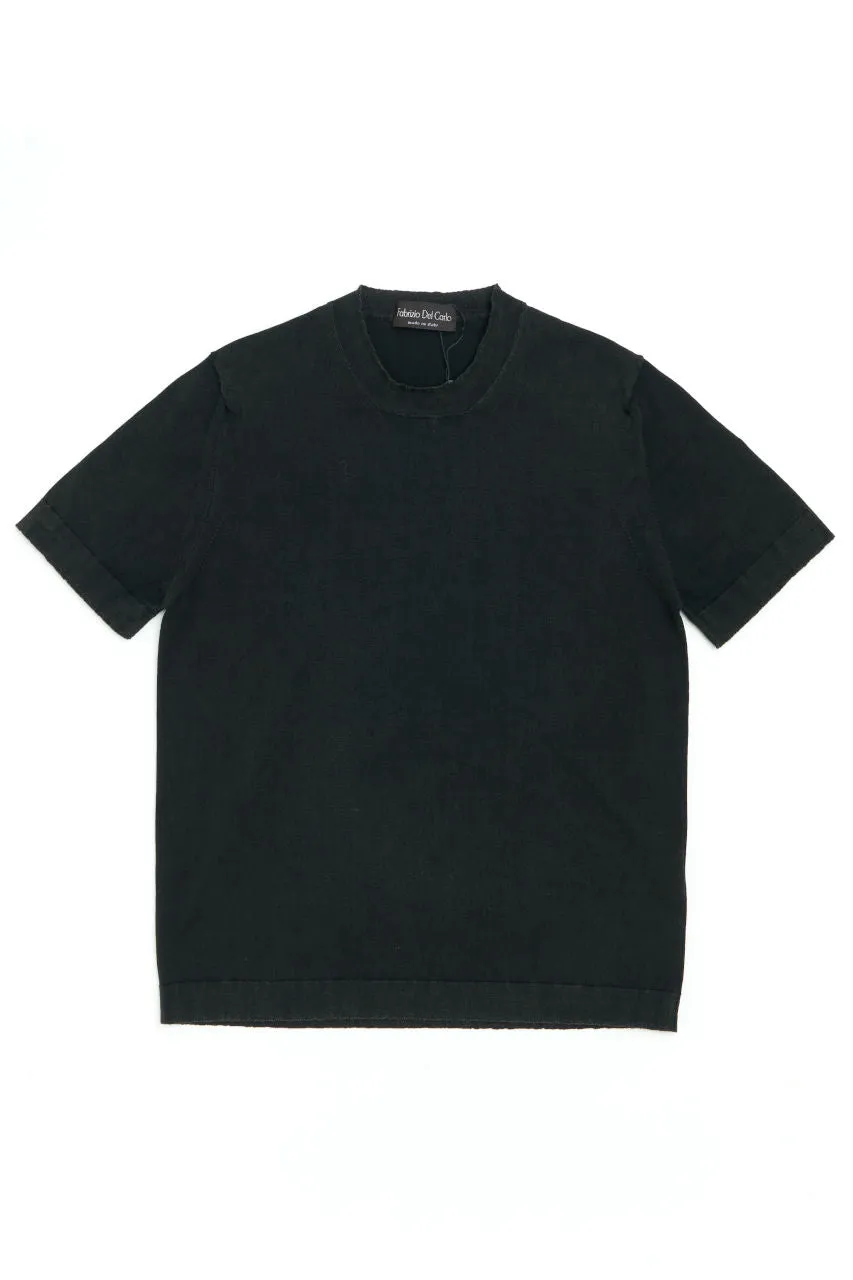 Fabrizio Del Carlo Knit Tee Distressed Black