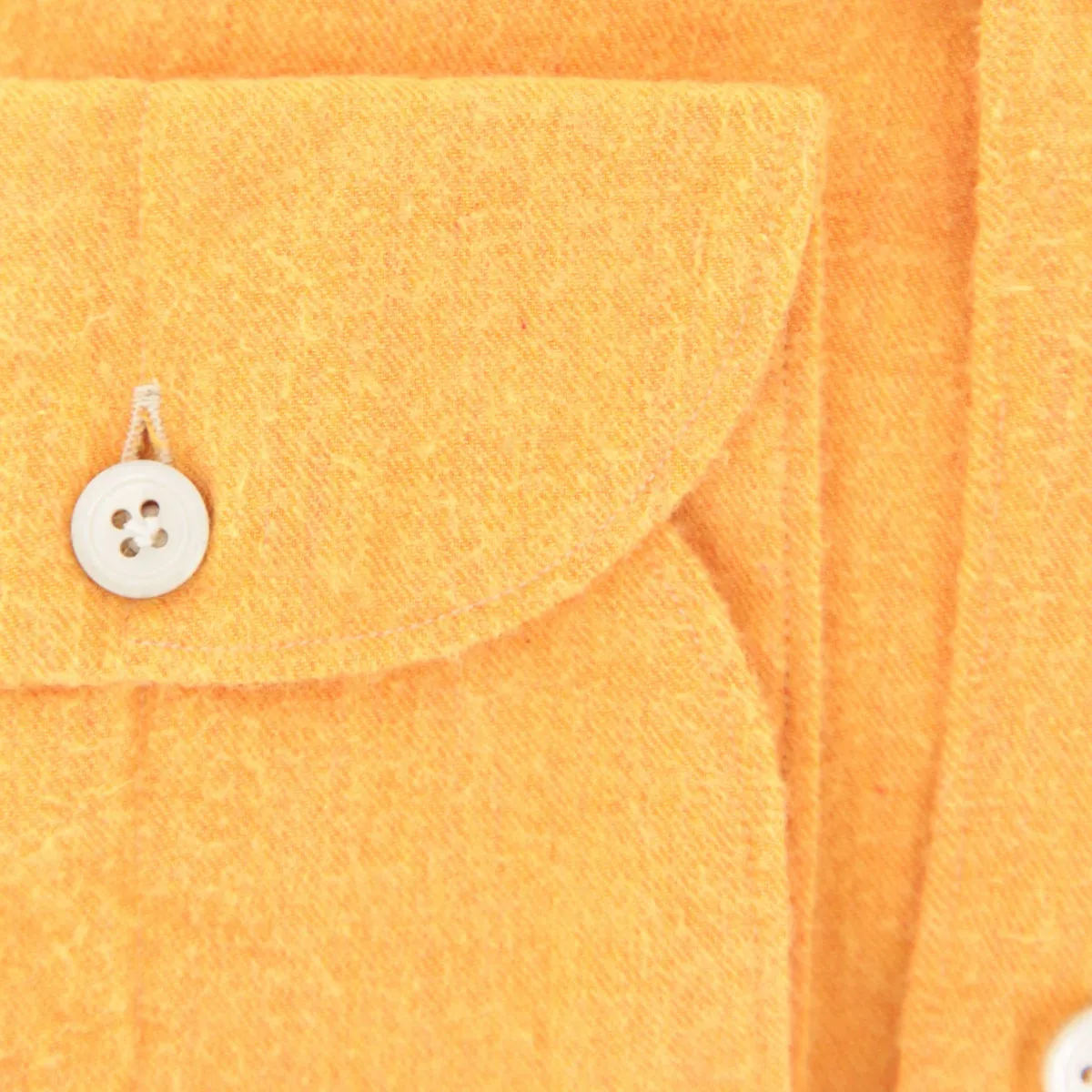 Finamore Napoli Orange Flannel Shirt - Extra Slim