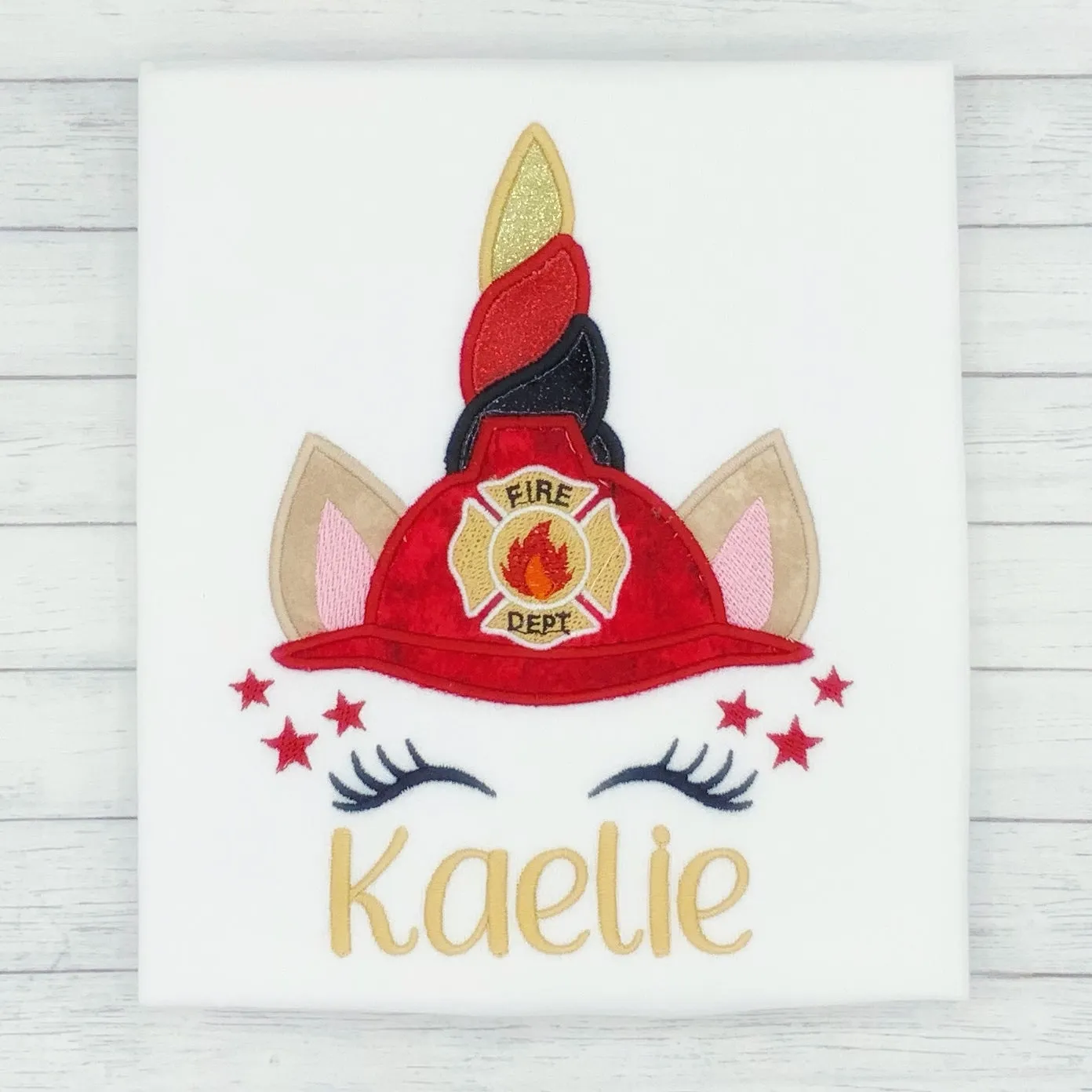 Firefighter Unicorn - Name Shirt