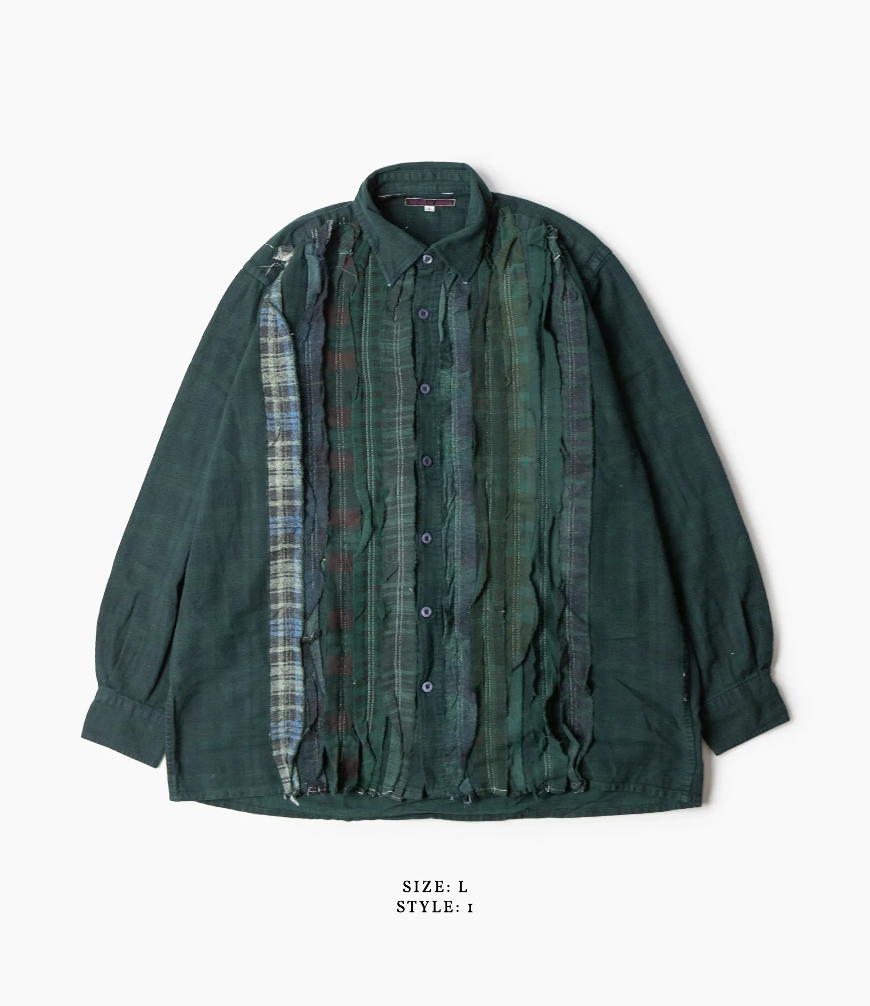 Flannel Ribbon Shirt – Green Over Dye