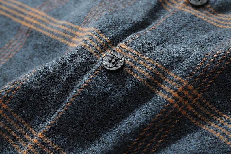 Flannel Striped Shirt Men Long Sleeve Vintage Shirts Men Plaid Streetwear Fashions Casual Spring Autumn Harajuku Shirts