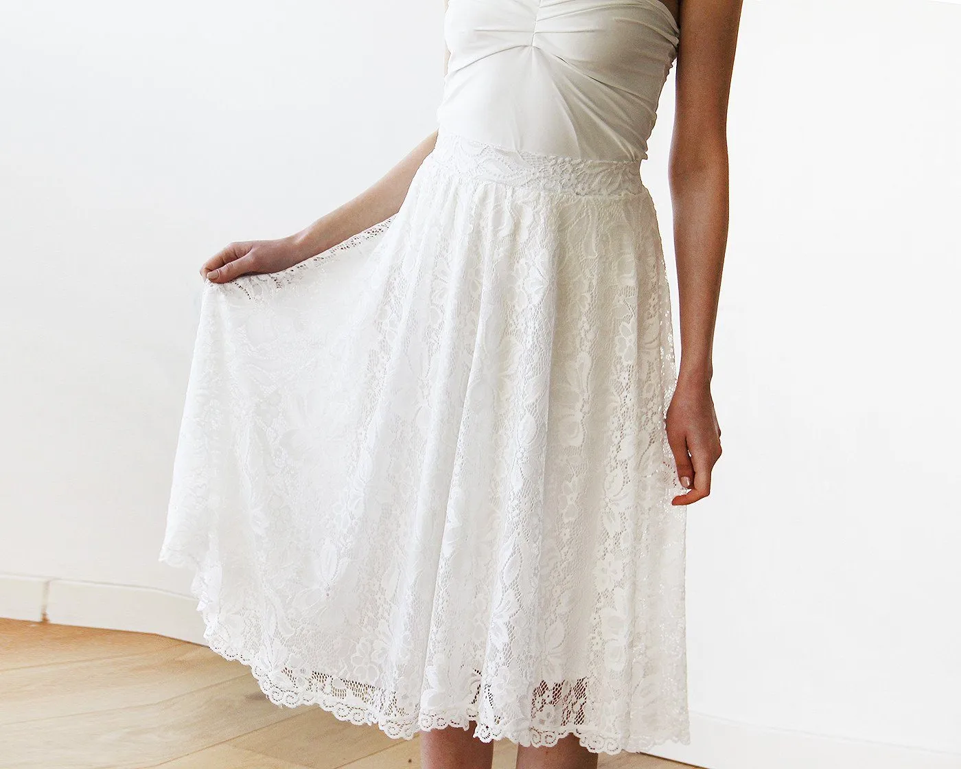 Floral Lace Midi bridal skirt 3030