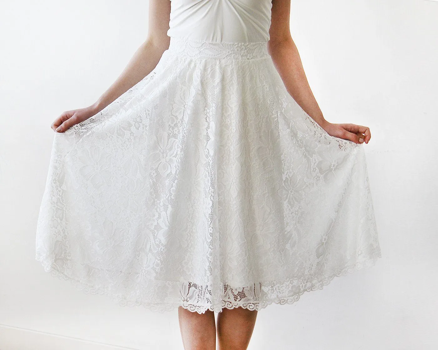 Floral Lace Midi bridal skirt 3030