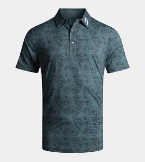 FLORAL TECH POLO - SAGE