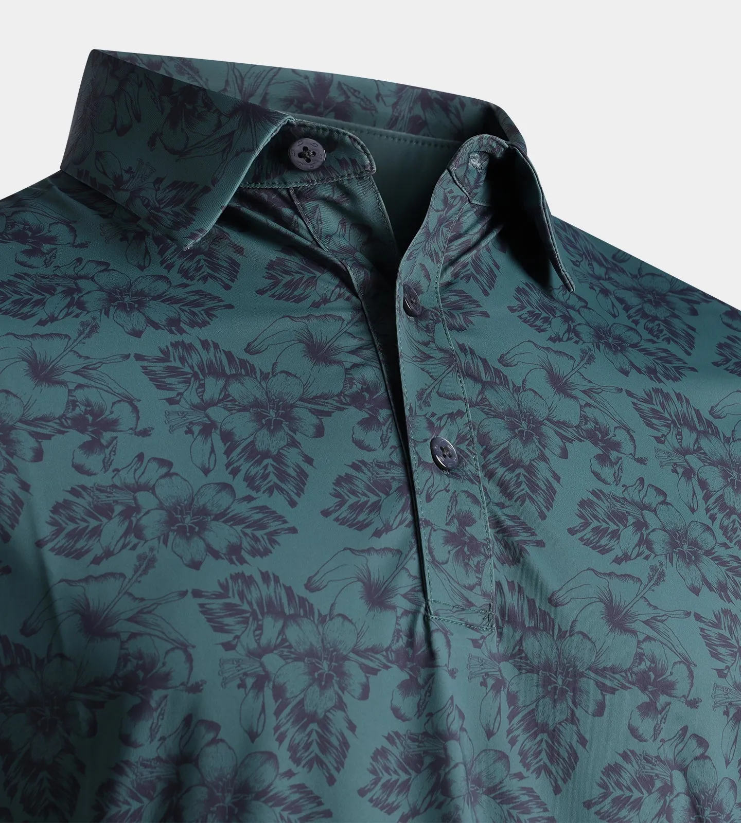 FLORAL TECH POLO - SAGE