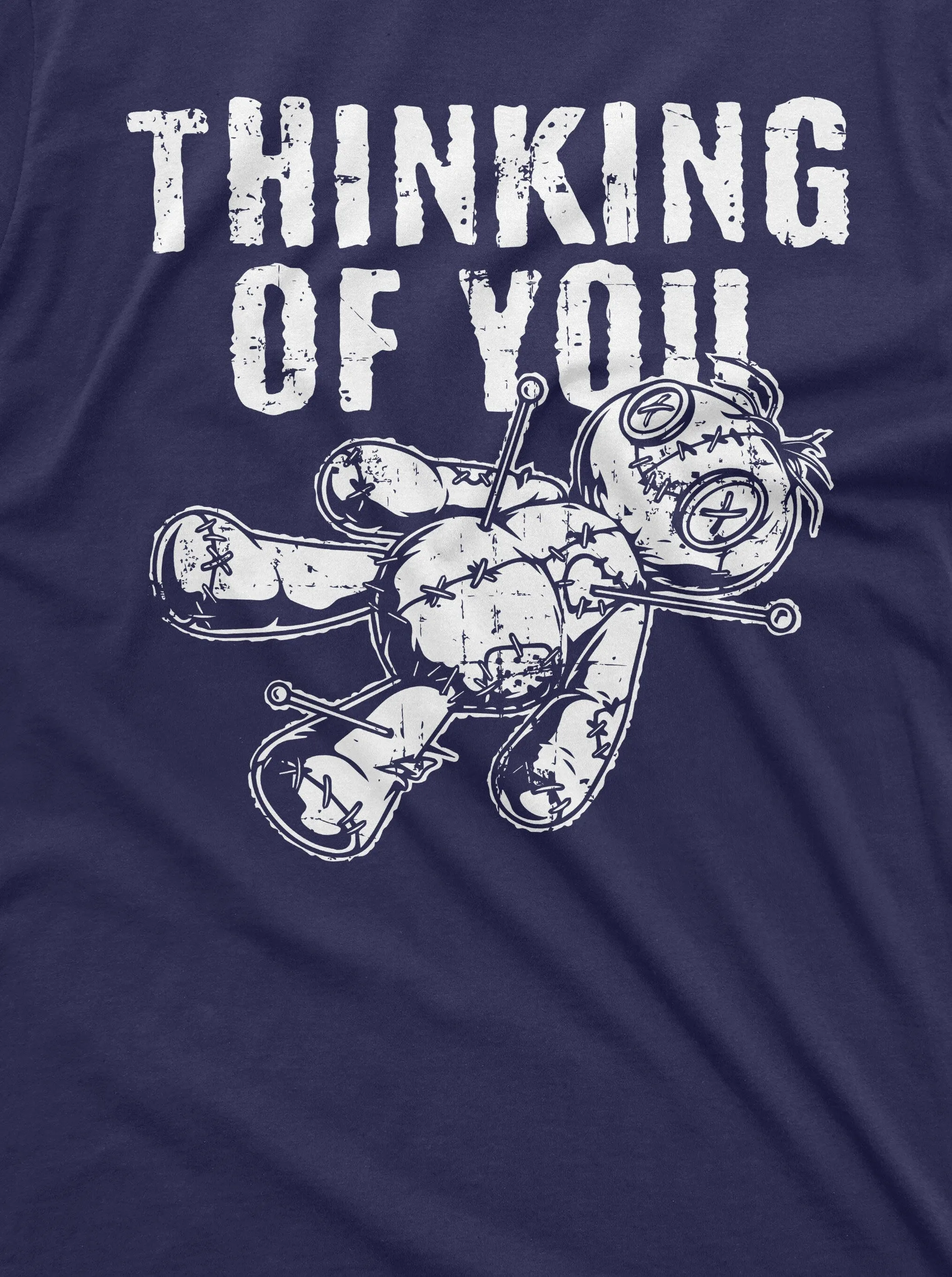 Funny Thinking of our Missing T-shirt Halloween Creepy Voodoo Doll Horror Tee Shirt Funny Tee Mens Shirt