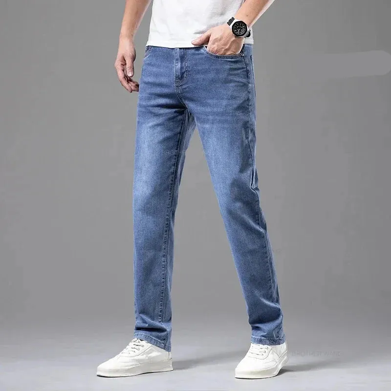 FusionFit Sommer Dünne Herren Stretch-Cotton Jeans