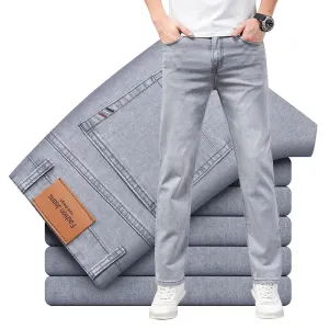FusionFit Sommer Dünne Herren Stretch-Cotton Jeans