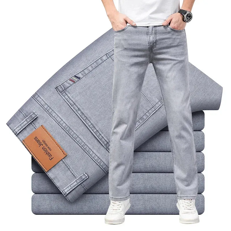FusionFit Sommer Dünne Herren Stretch-Cotton Jeans
