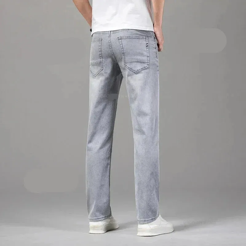 FusionFit Sommer Dünne Herren Stretch-Cotton Jeans