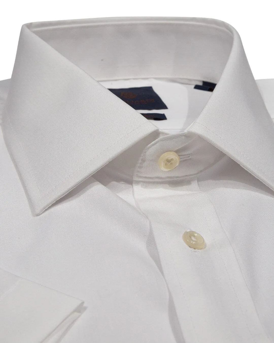 Gagliardi Tailored Fit White Poplin Non-iron Short Sleeve Shirt