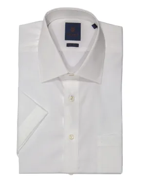 Gagliardi Tailored Fit White Poplin Non-iron Short Sleeve Shirt