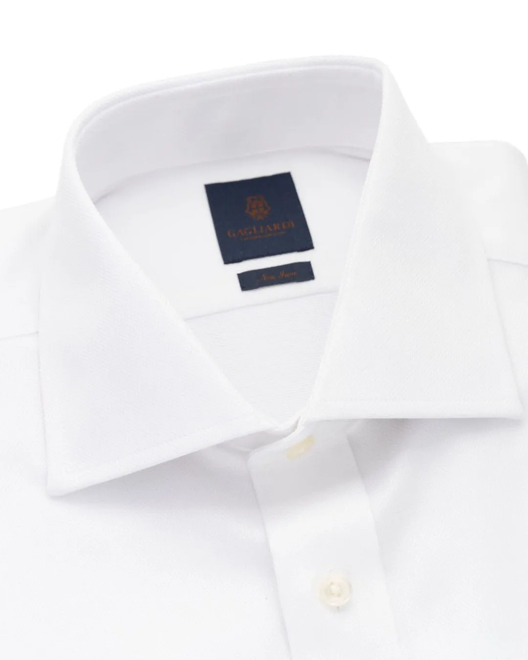 Gagliardi White And Diamond Weave Non-iron Shirt