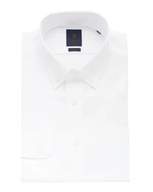 Gagliardi White Basketweave And Button-down Non-iron Shirt