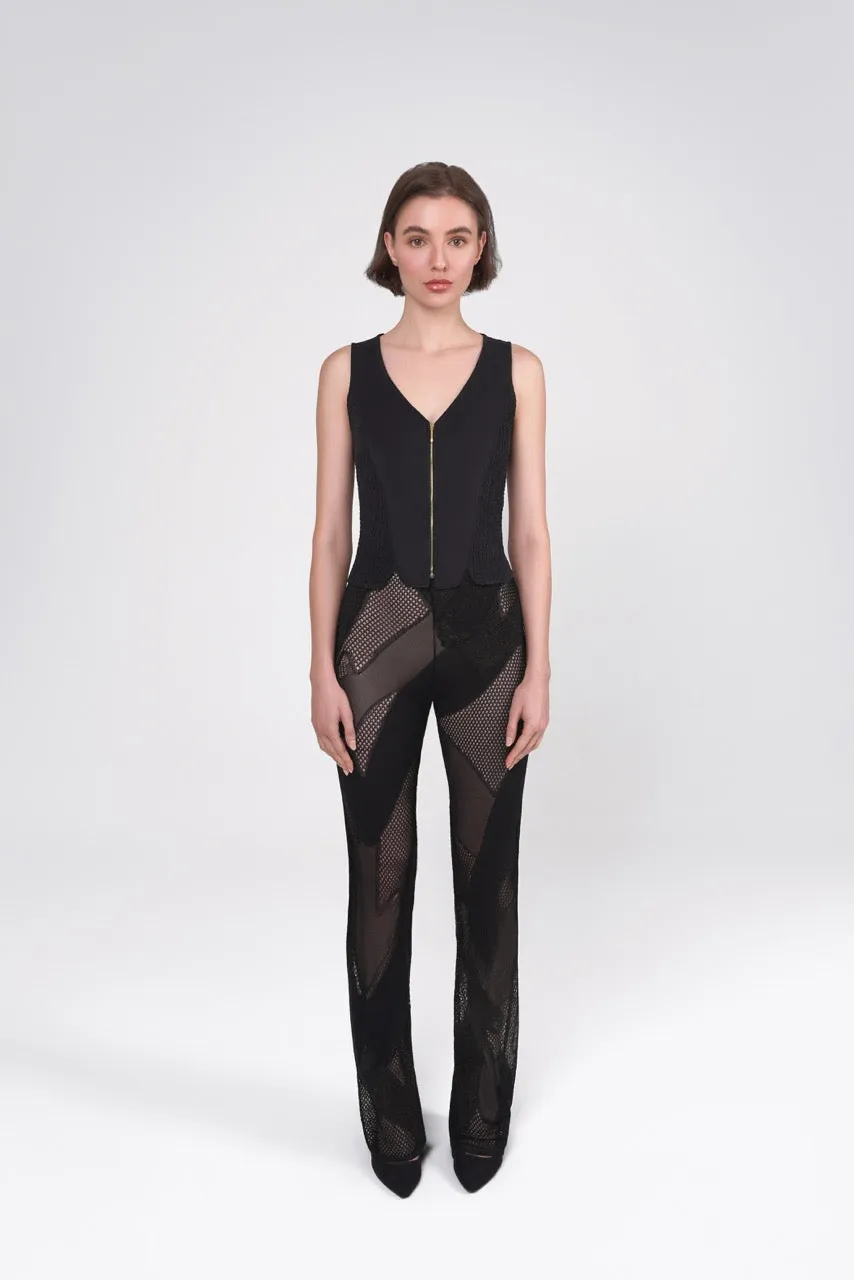Gathered-Detail Vest in Ultrasuede
