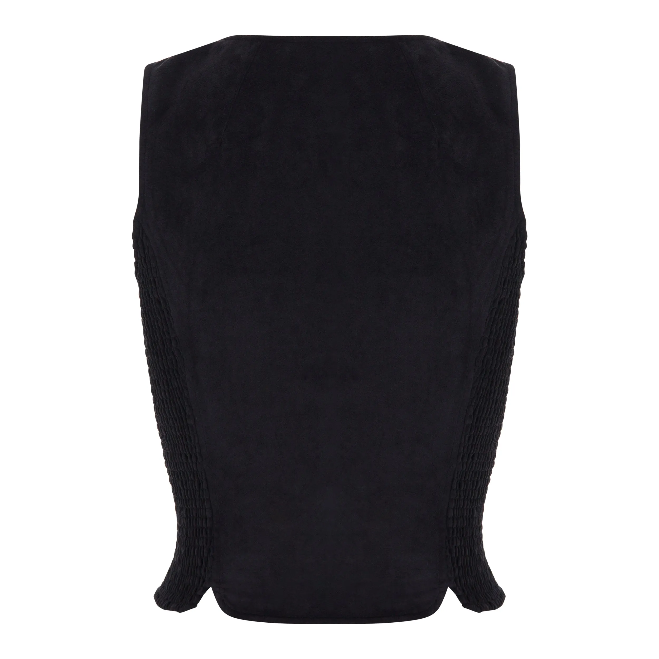 Gathered-Detail Vest in Ultrasuede