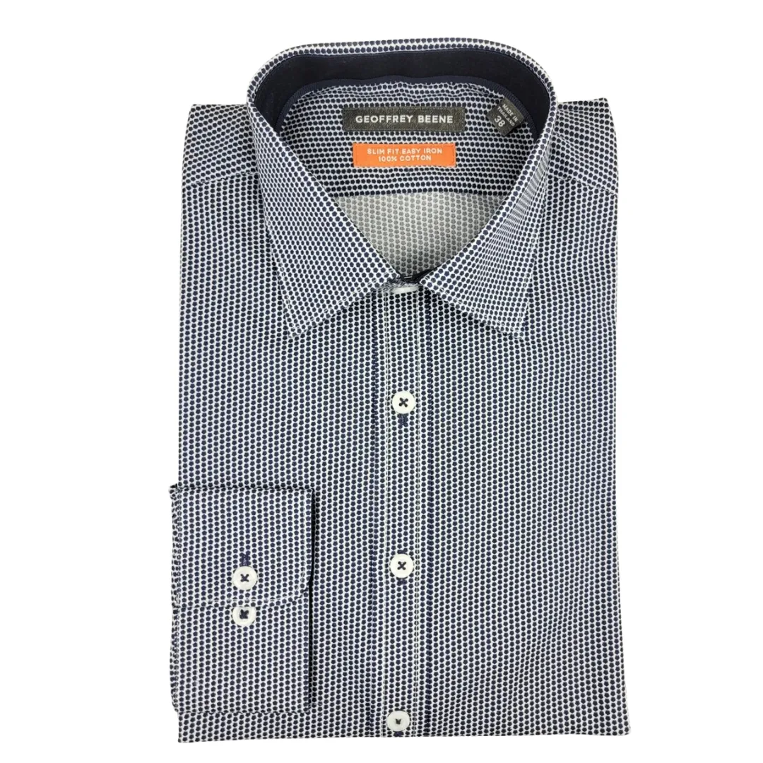 GEOFFREY BEENE NAVY PENTAGON SHIRT