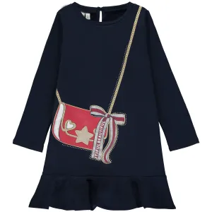 Girls Navy Blue Jersey Dress