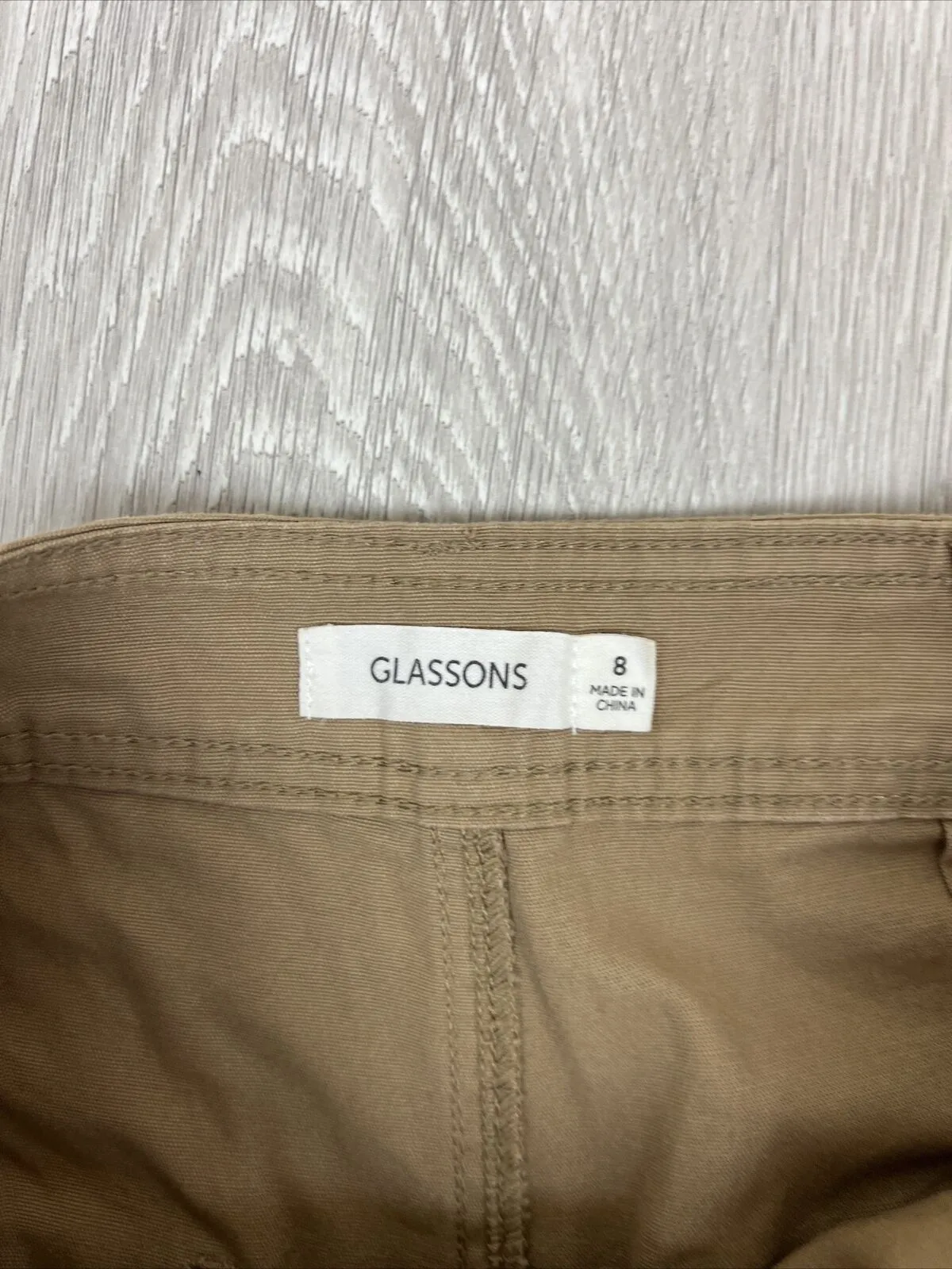 Glassons Womens Brown Wide Leg Chino-Jeans Size 8
