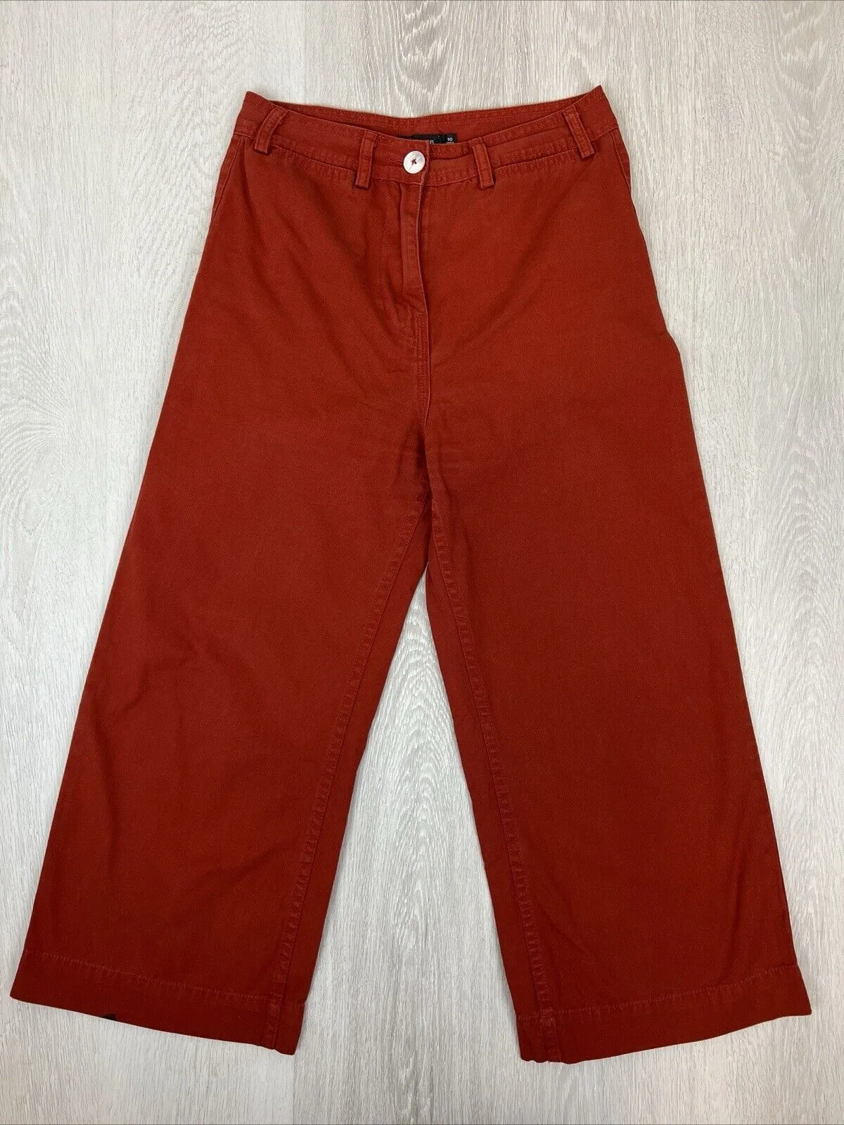 Glassons Womens Red Wide Leg Chino-Jeans Size 10