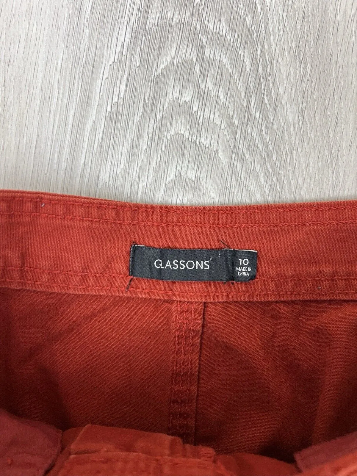 Glassons Womens Red Wide Leg Chino-Jeans Size 10
