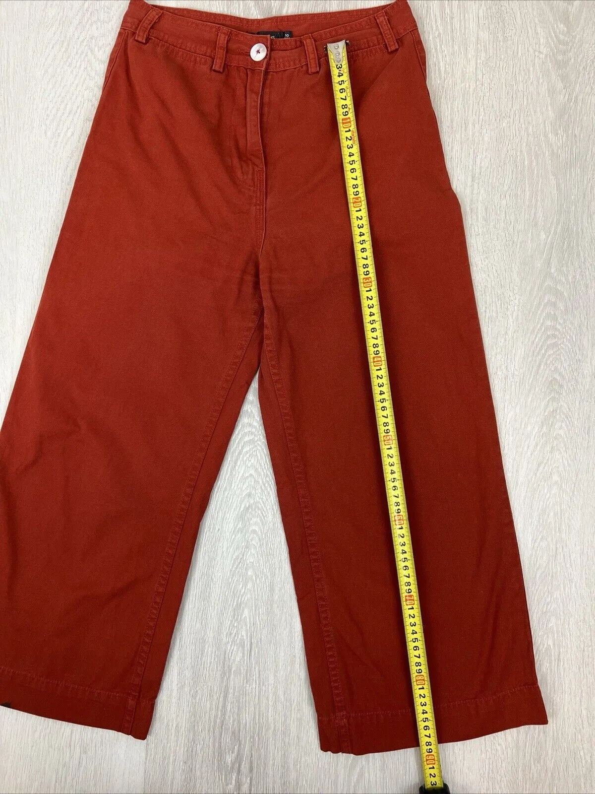 Glassons Womens Red Wide Leg Chino-Jeans Size 10