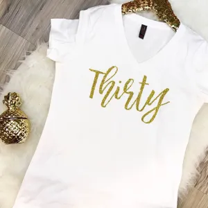 Glitter 30th Birthday Tee or Tank for Women