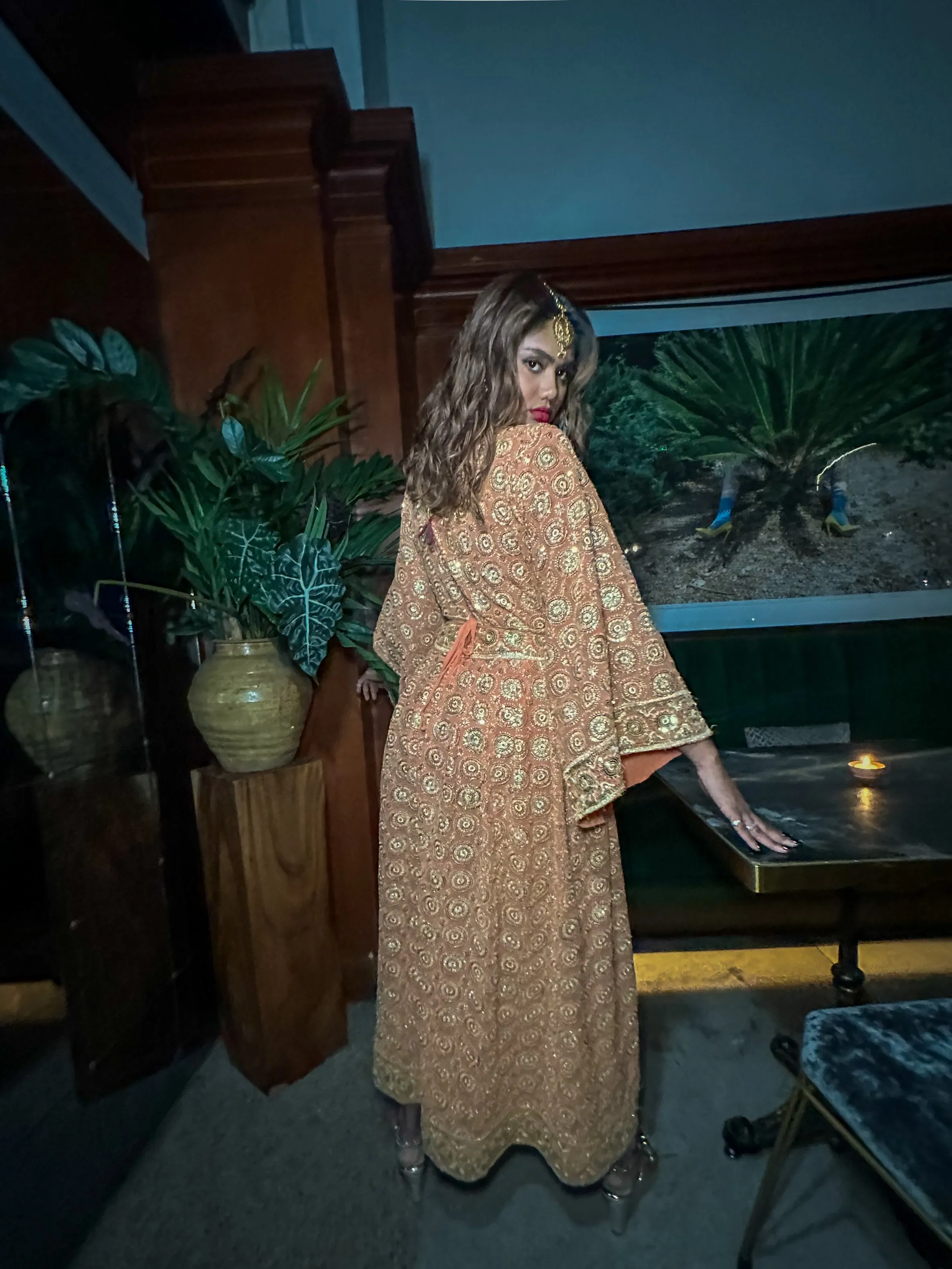 Golden Sunset Anarkali Dress