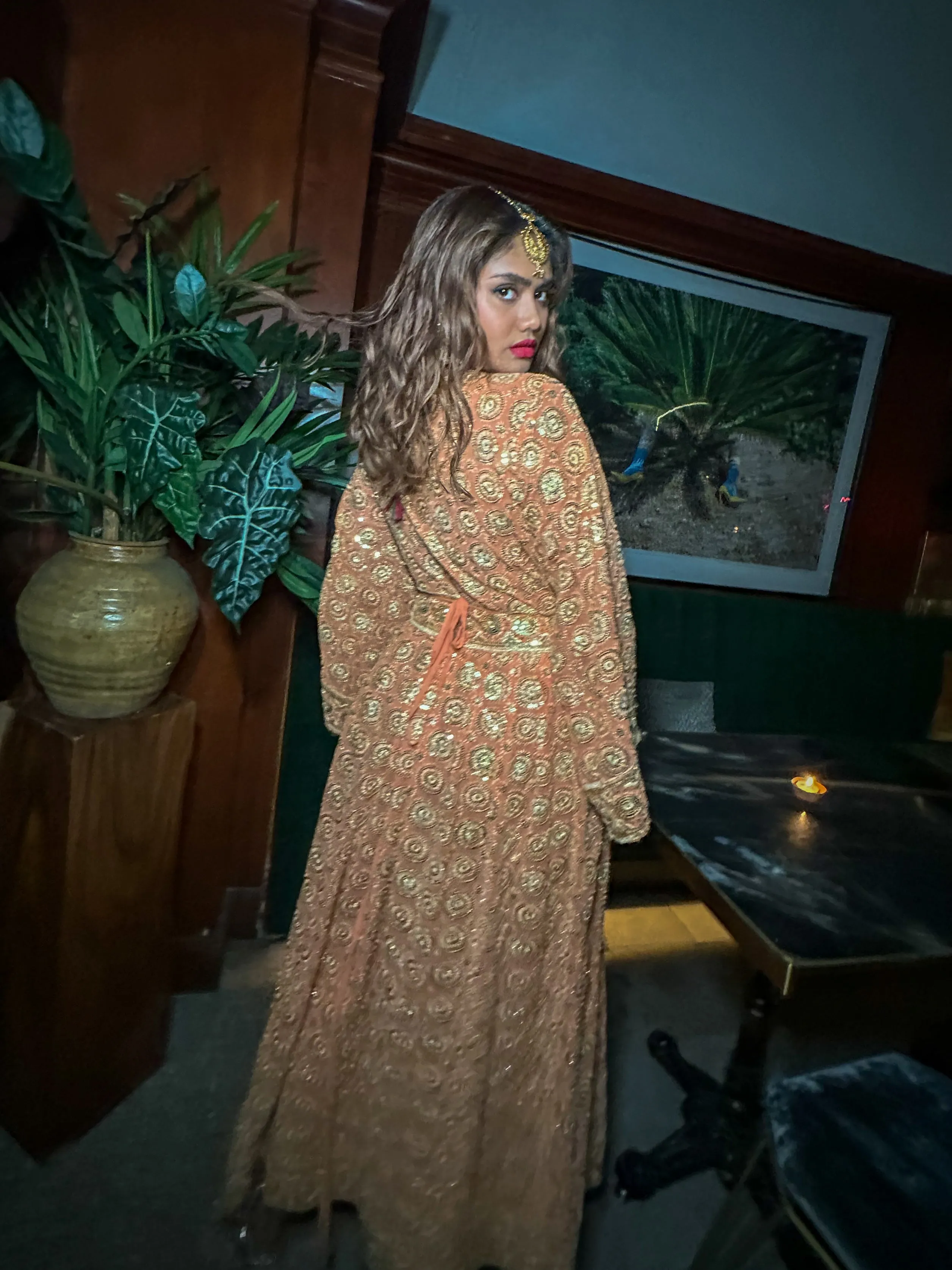 Golden Sunset Anarkali Dress