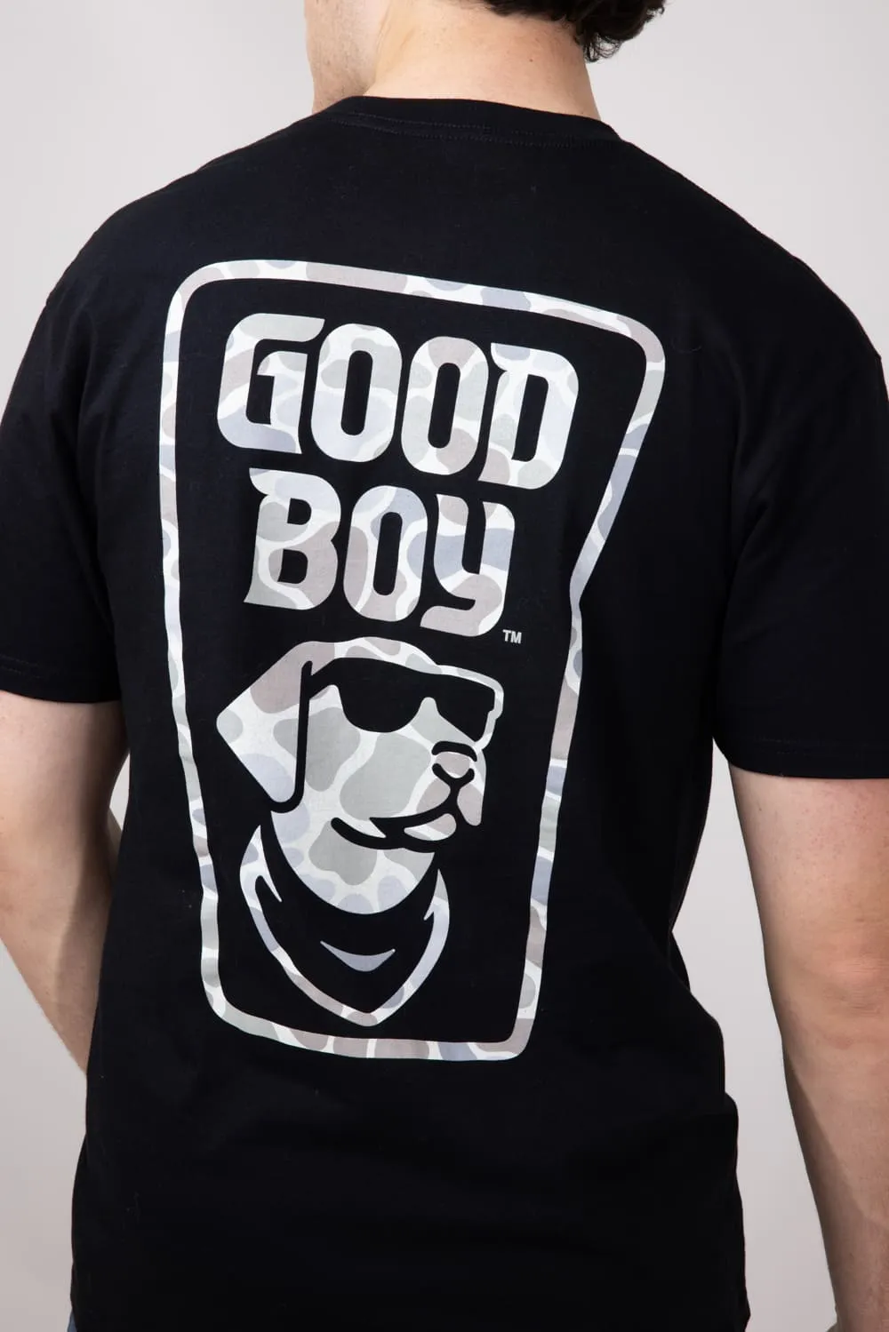 Good Boy Camo Dog T-Shirt for Men in Black | 2214-BLACK
