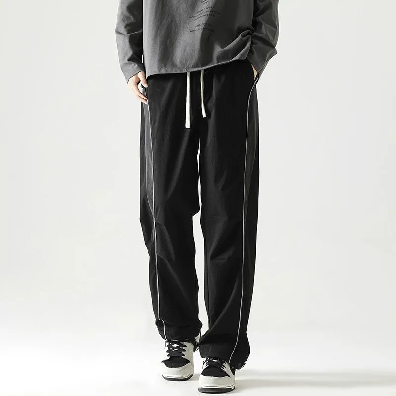 Graphic Print and Color-Blocked Casual Cargo Pants for Men