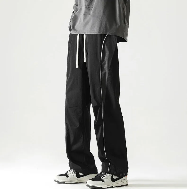 Graphic Print and Color-Blocked Casual Cargo Pants for Men