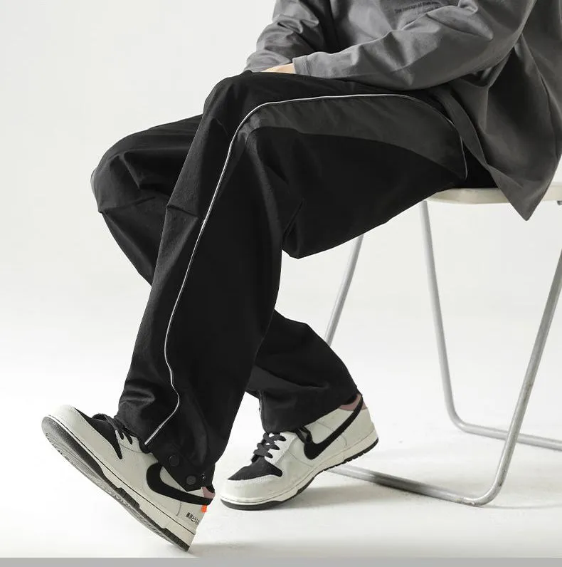 Graphic Print and Color-Blocked Casual Cargo Pants for Men