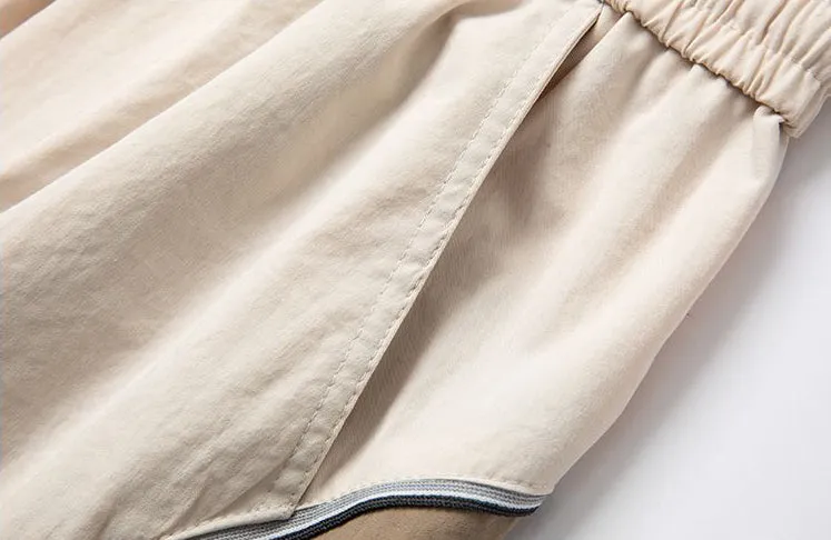 Graphic Print and Color-Blocked Casual Cargo Pants for Men