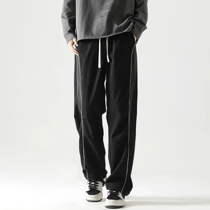 Graphic Print and Color-Blocked Casual Cargo Pants for Men