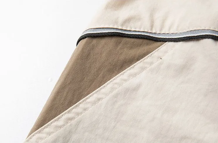 Graphic Print and Color-Blocked Casual Cargo Pants for Men