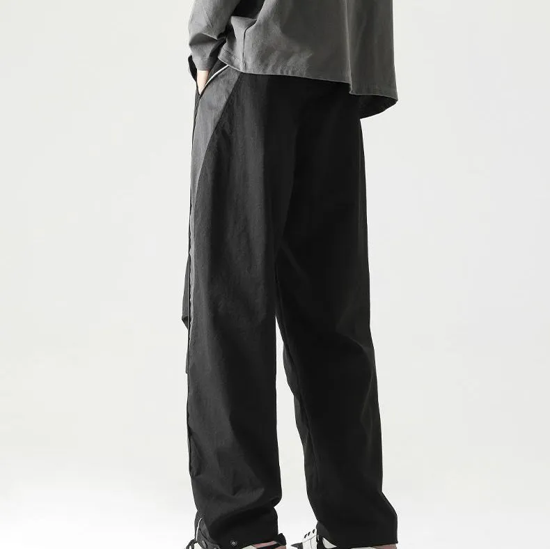 Graphic Print and Color-Blocked Casual Cargo Pants for Men