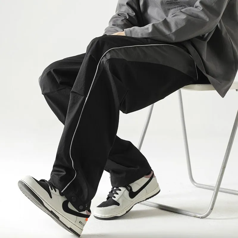 Graphic Print and Color-Blocked Casual Cargo Pants for Men