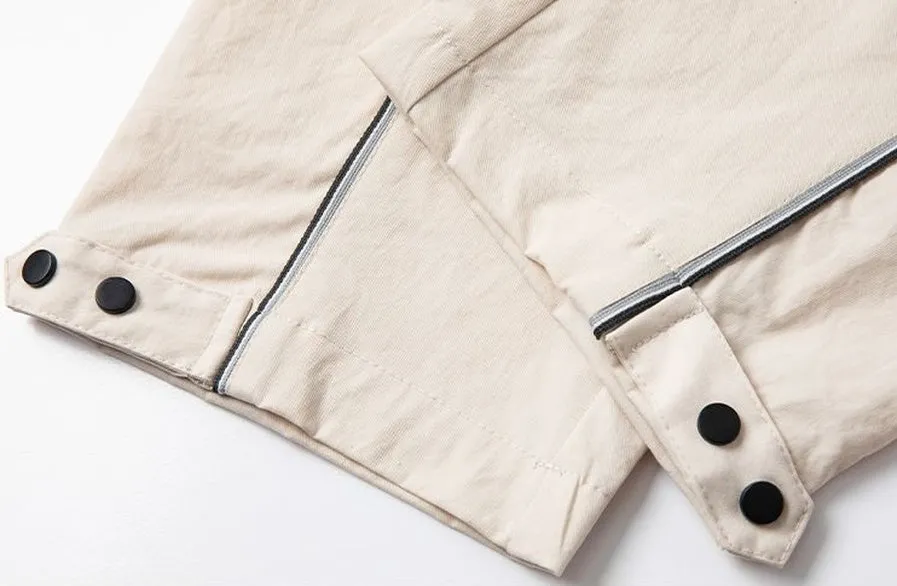 Graphic Print and Color-Blocked Casual Cargo Pants for Men