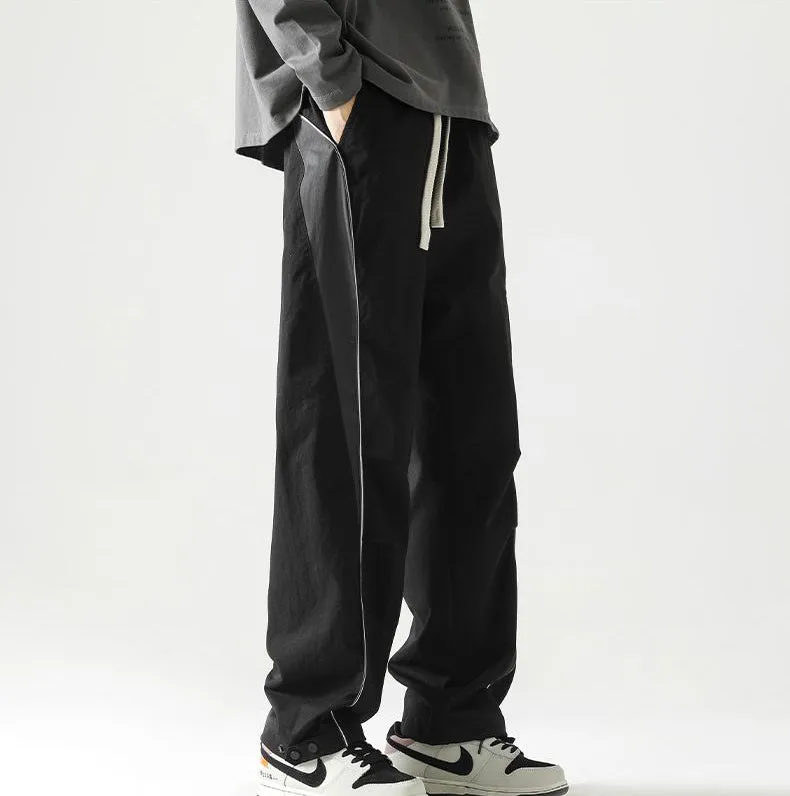 Graphic Print and Color-Blocked Casual Cargo Pants for Men