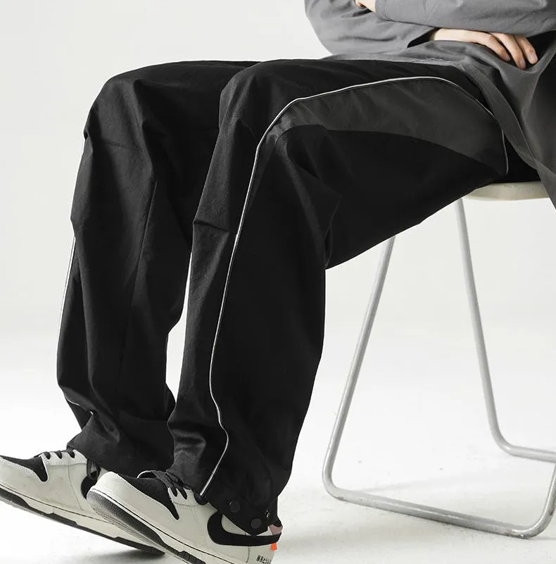 Graphic Print and Color-Blocked Casual Cargo Pants for Men
